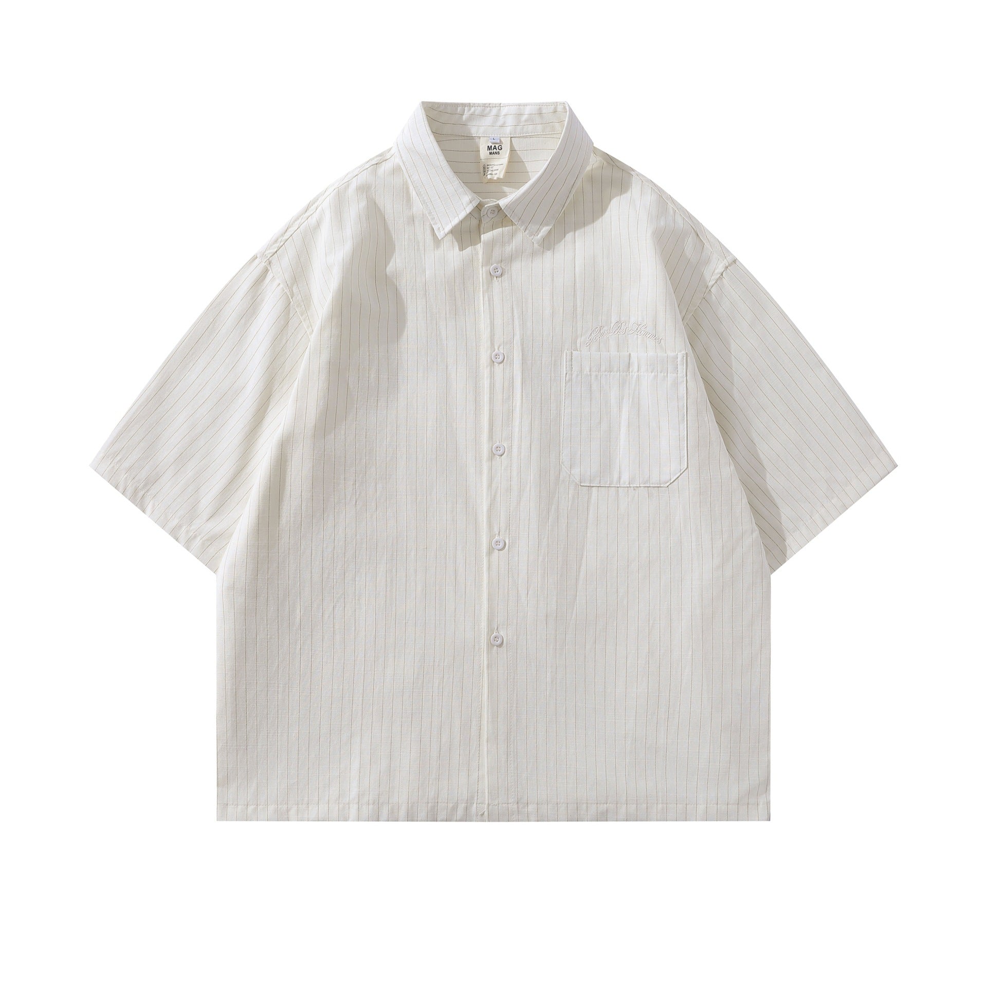 Embroidered striped shirt T-shirt