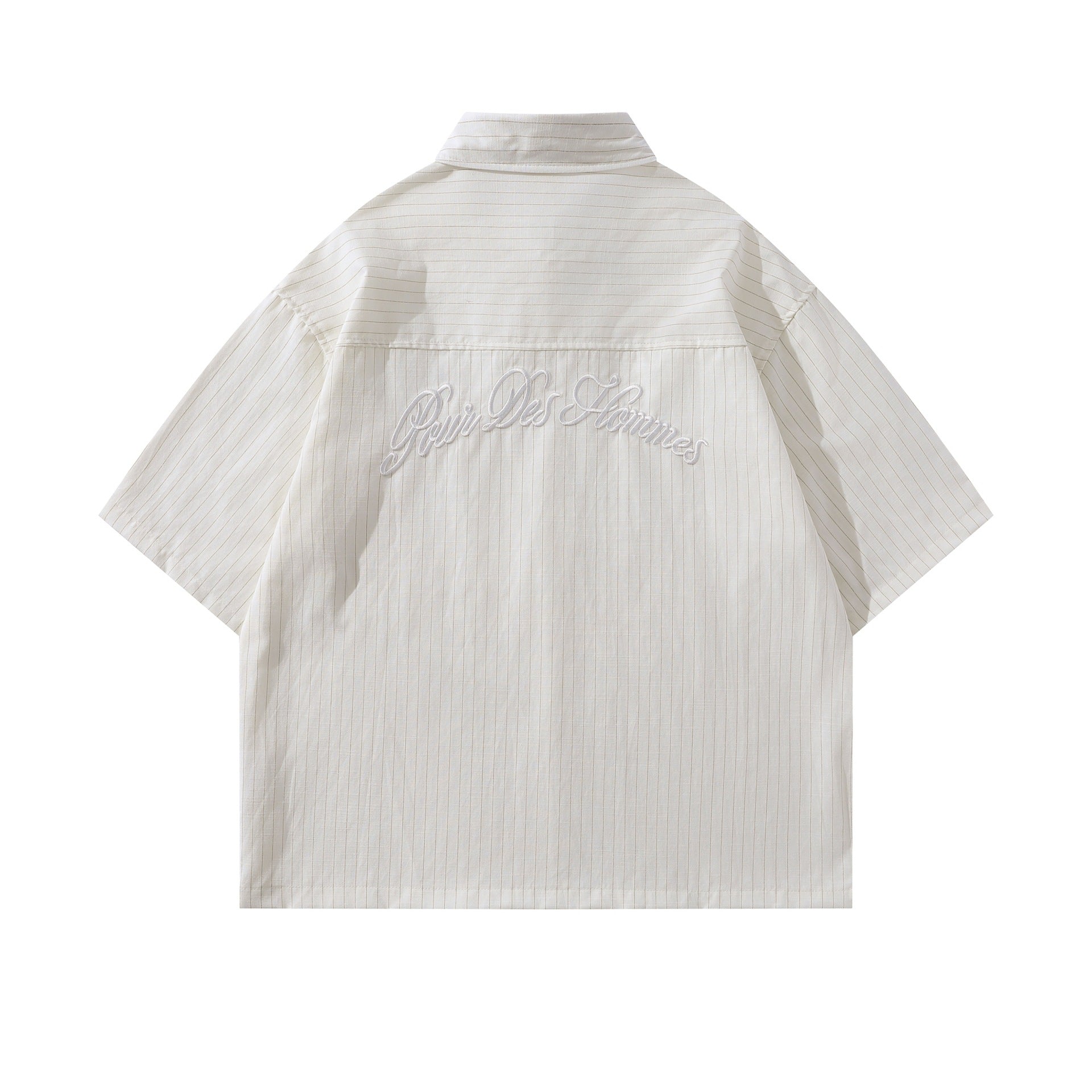 Embroidered striped shirt T-shirt