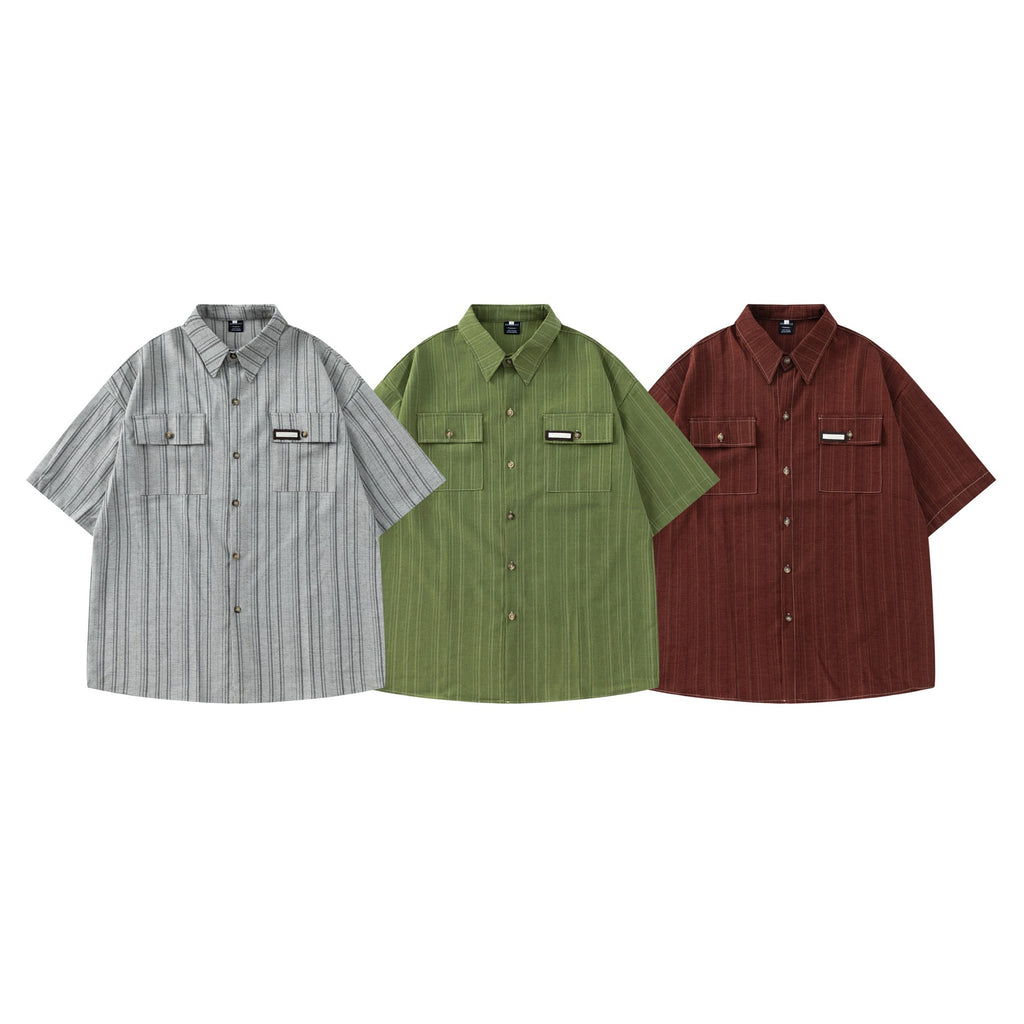 Striped pocket shirt T-shirt
