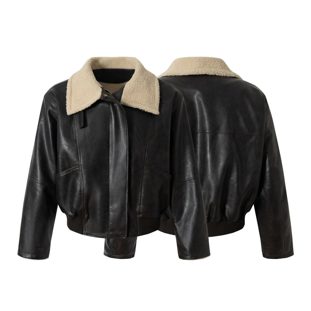 Leather jacket and cotton jacket