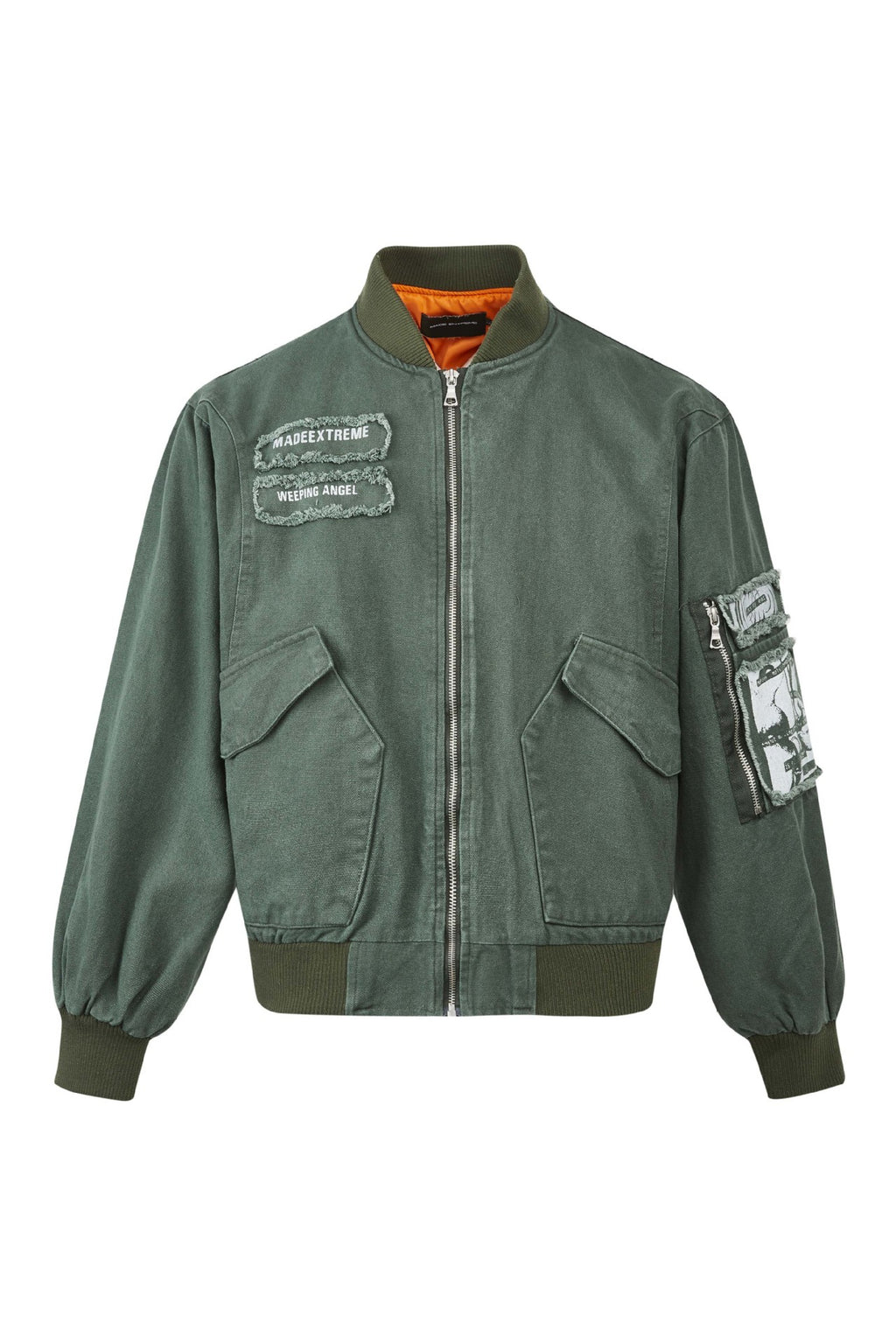 Pocket Design Patchwork Cotton Workwear Bomber Jacket